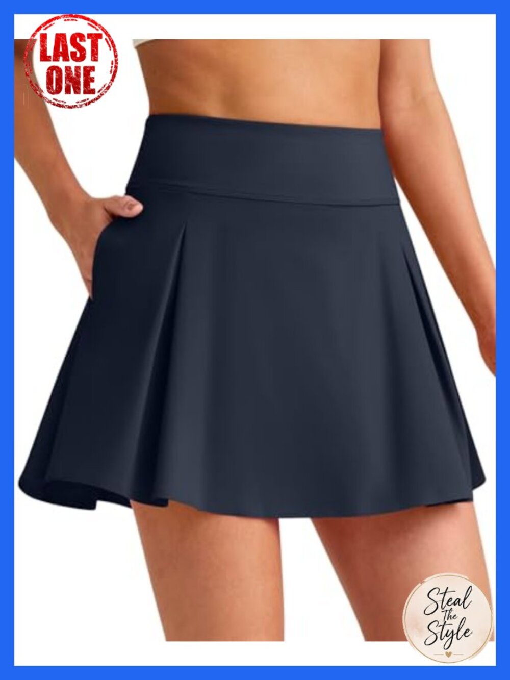 High Waisted Pleated Tennis Skort with 4 Pockets Athletic Skirt